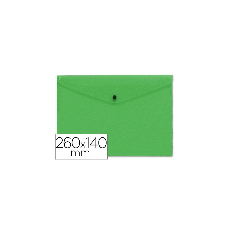 CARPETA LIDERPAPEL DOSSIER BROCHE POLIPROPILENO TAMAÑO SOBRE AMERICANO 260X140MM VERDE TRANSLUCIDO