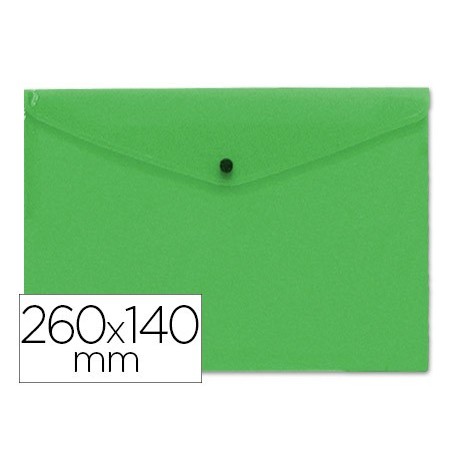 CARPETA LIDERPAPEL DOSSIER BROCHE POLIPROPILENO TAMAÑO SOBRE AMERICANO 260X140MM VERDE TRANSLUCIDO