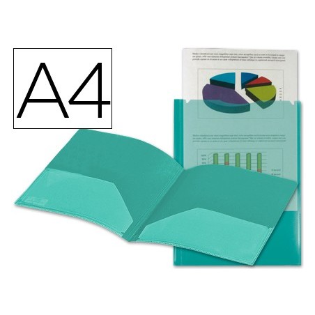 CARPETA LIDERPAPEL DOSSIER DOS BOLSAS CANGURO 45683 POLIPROPILENO DIN A4 VERDE