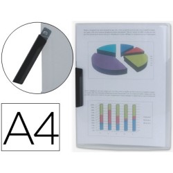 CARPETA LIDERPAPEL DOSSIER PINZA LATERAL 35445 POLIPROPILENO DIN A4 INCOLORA 30 HOJAS PINZA GIRATORIA