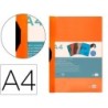 CARPETA LIDERPAPEL DOSSIER PINZA LATERAL POLIPROPILENO DIN A4 NARANJA FLUOR OPACO 30 HOJAS PINZA DESLIZANTE