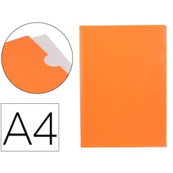 CARPETA LIDERPAPEL DOSSIER UÑERO POLIPROPILENO DIN A4 NARANJA FLUOR OPACO 20 HOJAS