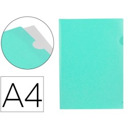 CARPETA LIDERPAPEL DOSSIER UÑERO POLIPROPILENO DIN A4 VERDE MANZANA OPACO 20 HOJAS
