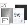 CARPETA LIDERPAPEL ESCAPARATE 40 FUNDAS PVC FOLIO NEGRO