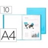 CARPETA LIDERPAPEL ESCAPARATE 47482 10 FUNDAS POLIPROPILENO DIN A4 AZUL TRANSLUCIDO