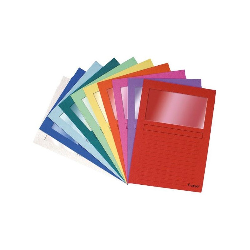 Subcarpeta con ventana Exacompta Forever 120 - 220 x 310 mm - 120 g - Colores surtidos - Pack 25 ud