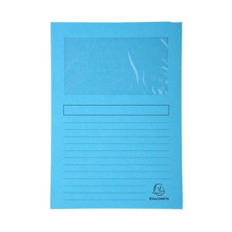Subcarpeta con ventana Exacompta Forever 120 - 220 x 310 mm - 120 g - Color azul claro (PACK INDIVISIBLE DE 25 UNIDADES)