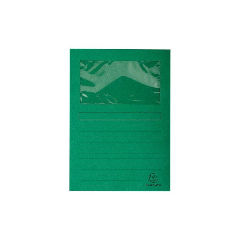 Subcarpeta con ventana Exacompta Forever 120 - 220 x 310 mm - 120 g - Color verde claro (PACK INDIVISIBLE DE 25 UNIDADES)