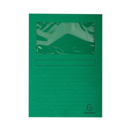 Subcarpeta con ventana Exacompta Forever 120 - 220 x 310 mm - 120 g - Color verde claro (PACK INDIVISIBLE DE 25 UNIDADES)