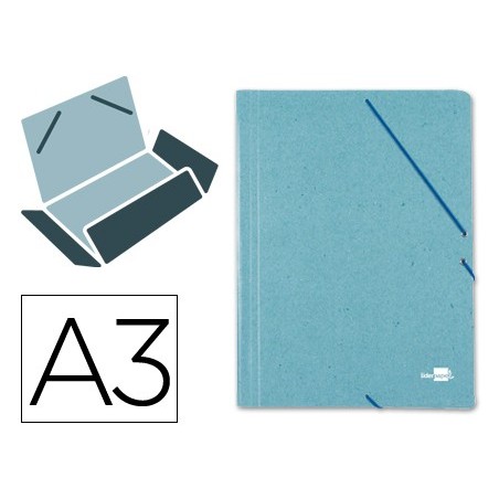 CARPETA LIDERPAPEL GOMAS A3 3 SOLAPAS CARTON PRESPAN VERDE
