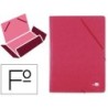 CARPETA LIDERPAPEL GOMAS FOLIO 3 SOLAPAS CARTON PRESPAN ROJA