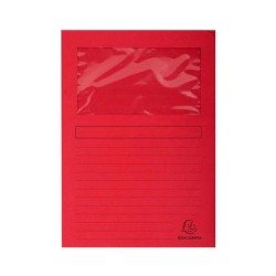 Subcarpeta con ventana Exacompta Forever 120 - 220 x 310 mm - 120 g - Color rojo (PACK INDIVISIBLE DE 25 UNIDADES)