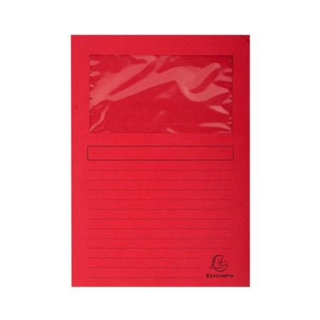 Subcarpeta con ventana Exacompta Forever 120 - 220 x 310 mm - 120 g - Color rojo (PACK INDIVISIBLE DE 25 UNIDADES)