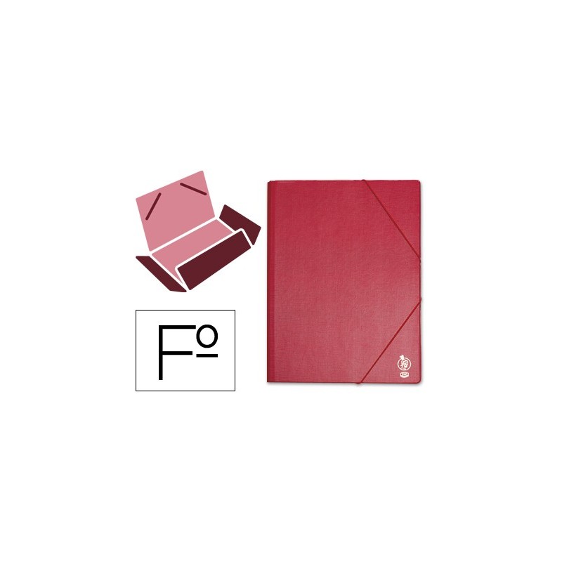CARPETA LIDERPAPEL GOMAS FOLIO SOLAPAS PLASTICO BURDEOS