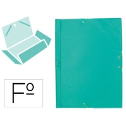 CARPETA LIDERPAPEL GOMAS PLASTICO FOLIO SOLAPA COLOR VERDE PISTACHO