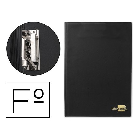 CARPETA LIDERPAPEL MINICLIP LATERAL FOLIO PLASTICO NEGRO