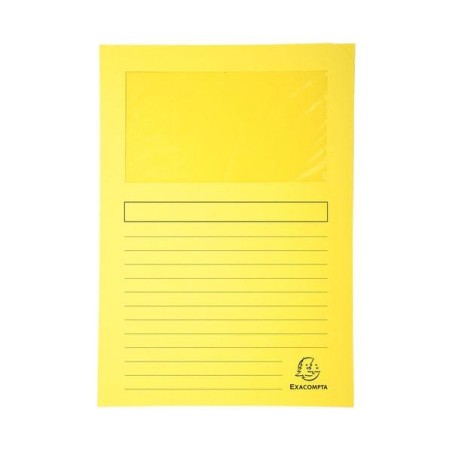 Subcarpeta con ventana Exacompta Forever 120 - 220 x 310 mm - 120 g - Color amarillo (PACK INDIVISIBLE DE 25 UNIDADES)