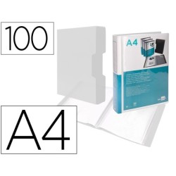 CARPETA LIDERPAPEL PERSONALIZA 100 FUNDAS POLIPROPILENODIN A4 TRANSPARENTE CON CAJETIN