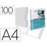 CARPETA LIDERPAPEL PERSONALIZA 100 FUNDAS POLIPROPILENODIN A4 TRANSPARENTE CON CAJETIN