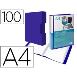 CARPETA LIDERPAPEL PERSONALIZA 37862 100 FUNDAS POLIPROPILENODIN A4 AZUL CON CAJETIN