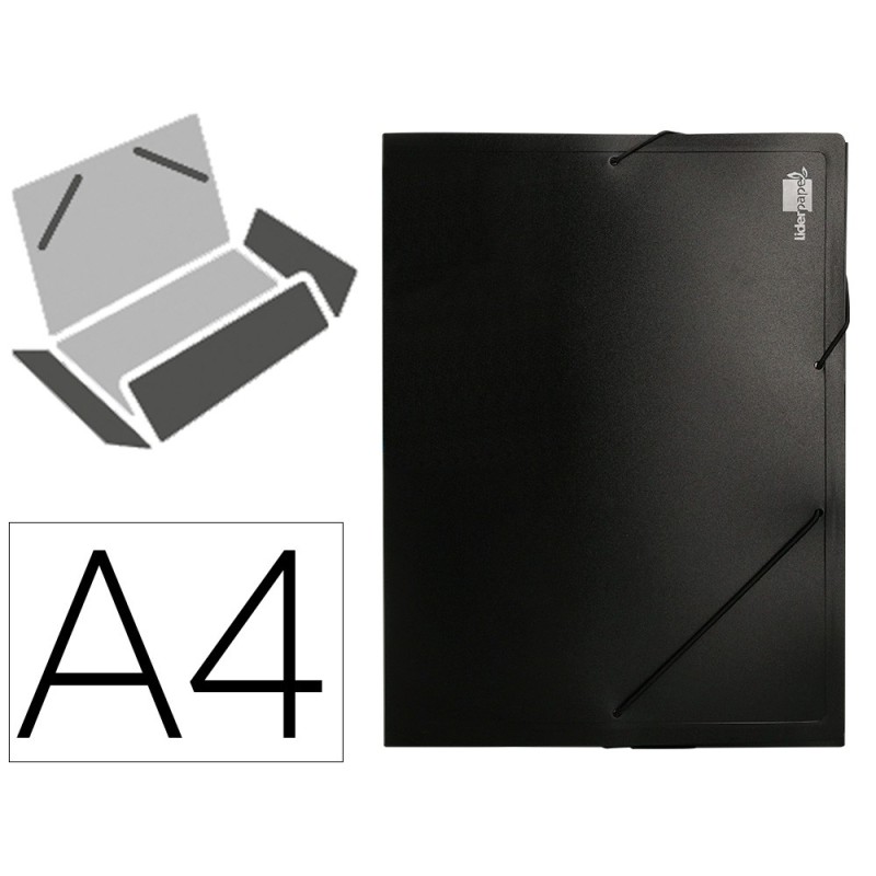 CARPETA LIDERPAPEL PORTADOCUMENTOS 36905 POLIPROPILENO DIN A4 NEGRA LOMO 50 MM