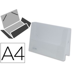 CARPETA LIDERPAPEL PORTADOCUMENTOS GOMAS 36934 POLIPROPILENO DIN A4 TRANSPARENTE TRANSLUCIDO - LOMO 25 MM