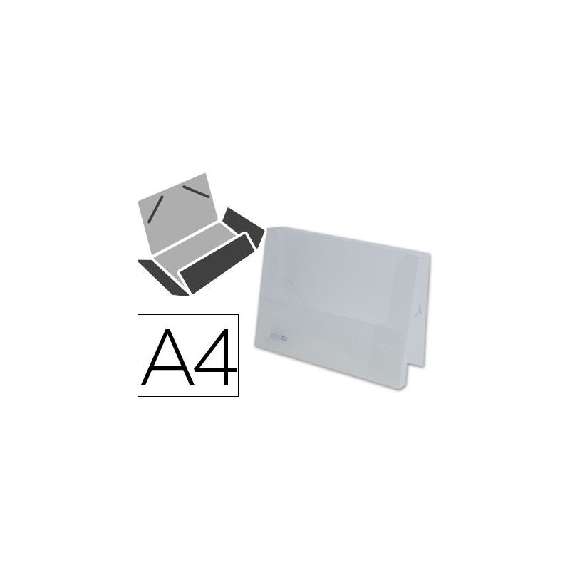 CARPETA LIDERPAPEL PORTADOCUMENTOS GOMAS 36934 POLIPROPILENO DIN A4 TRANSPARENTE TRANSLUCIDO - LOMO 25 MM