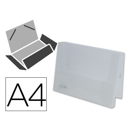 CARPETA LIDERPAPEL PORTADOCUMENTOS GOMAS 36934 POLIPROPILENO DIN A4 TRANSPARENTE TRANSLUCIDO - LOMO 25 MM