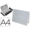 CARPETA LIDERPAPEL PORTADOCUMENTOS GOMAS 36934 POLIPROPILENO DIN A4 TRANSPARENTE TRANSLUCIDO - LOMO 25 MM