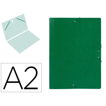 CARPETA PLANOS LIDERPAPEL A2 CARTON GOFRADO N 12 VERDE