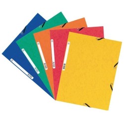 Carpeta de gomas Exacompta - 3 solapas - 240 x 320 mm - 355 g - Colores surtidos - Pack 10 ud