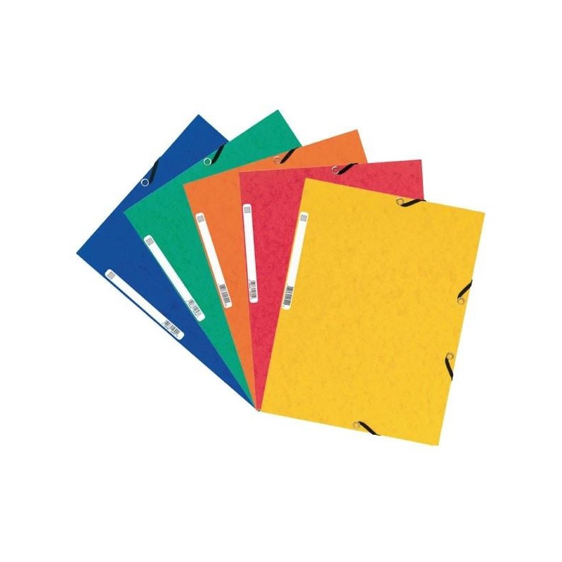 Carpeta de gomas Exacompta - 3 solapas - 240 x 320 mm - 355 g - Colores surtidos - Pack 10 ud