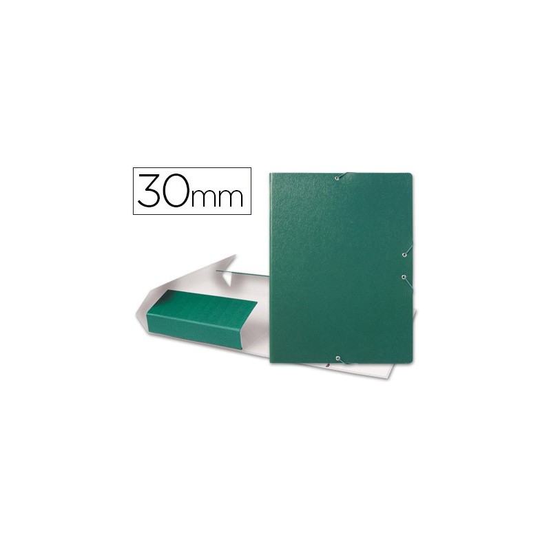 CARPETA PROYECTOS LIDERPAPEL FOLIO LOMO 30MM CARTON GOFRADO VERDE
