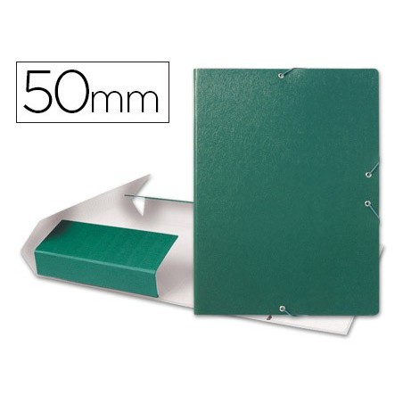 CARPETA PROYECTOS LIDERPAPEL FOLIO LOMO 50MM CARTON GOFRADO VERDE