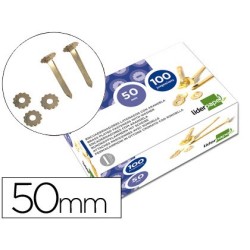 ENCUADERNADORES LIDERPAPEL LATONADOS CON ARANDELA 50 MM CAJA DE 100 UNIDADES