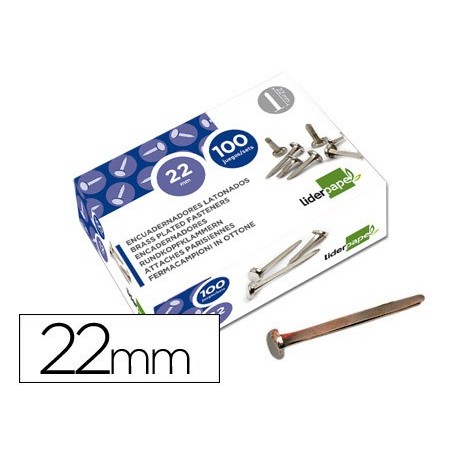 ENCUADERNADORES LIDERPAPEL NIQUELADOS N.4 22 MM CAJA DE 100 UNIDADES