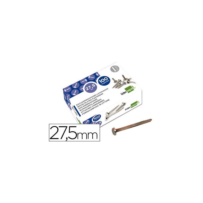 ENCUADERNADORES LIDERPAPEL NIQUELADOS N.6 27,5 MM CAJA DE100 UNIDADES