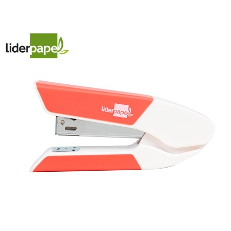 GRAPADORA LIDERPAPEL CON REGALO DE EXTRAEGRAPAS Y CAJA DE 1000 GRAPAS 26/6 CAPACIDAD 20H COLOR CORAL