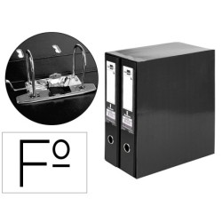 MODULO LIDERPAPEL 2 ARCHIVADORES FOLIO 2 ANILLAS MECANISMO DE PALANC 75MM NEGRO