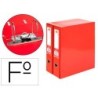 MODULO LIDERPAPEL 2 ARCHIVADORES FOLIO 2 ANILLAS MECANISMO DE PALANCA 75MM ROJO