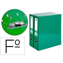 MODULO LIDERPAPEL 2 ARCHIVADORES FOLIO 2 ANILLAS MECANISMO DE PALANC 75MM VERDE
