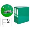 MODULO LIDERPAPEL 2 ARCHIVADORES FOLIO 2 ANILLAS MECANISMO DE PALANC 75MM VERDE