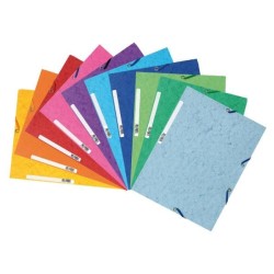 Carpeta de gomas Exacompta - 3 solapas - 240 x 320 mm - 400 g - Colores surtidos - Pack 10 ud