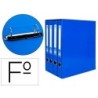 MODULO LIDERPAPEL 4 ARCHIVADORES FOLIO 2 ANILLAS MIXTAS 25MM AZUL