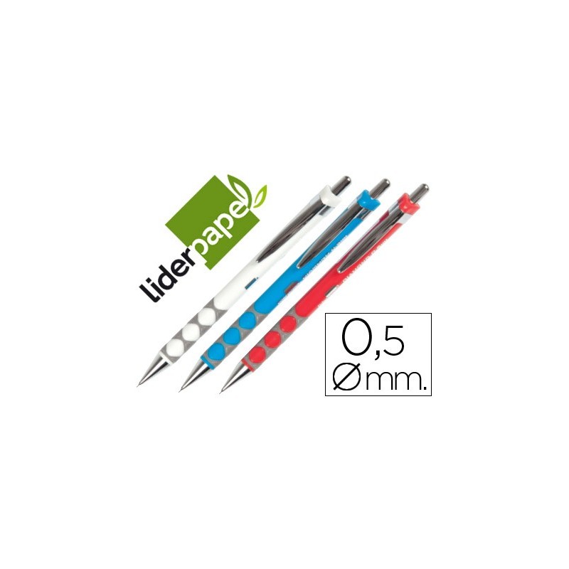 PORTAMINAS LIDERPAPEL DIAMOND 0,5 MM CON GOMA Y SUJECION SOFT COLORES SURTIDOS (PACK INDIVISIBLE 24 UDS)