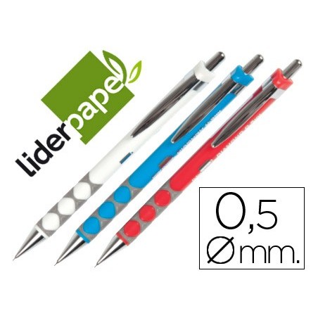 PORTAMINAS LIDERPAPEL DIAMOND 0,5 MM CON GOMA Y SUJECION SOFT COLORES SURTIDOS (PACK INDIVISIBLE 24 UDS)
