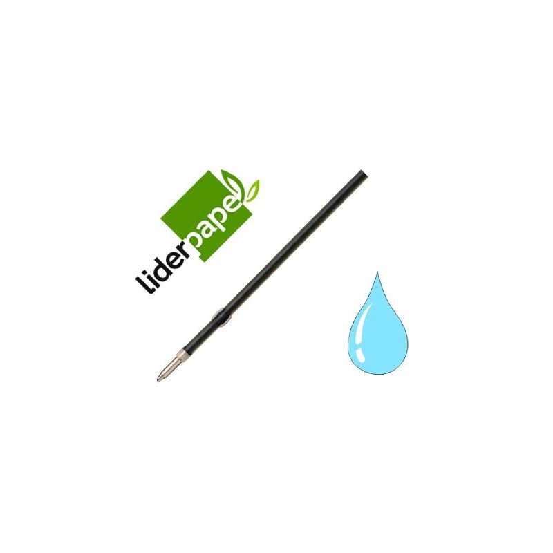 RECAMBIO BOLIGRAFO LIDERPAPEL GUMMY TOUCH RETRACTIL 1,0 MM TINTA CELESTE BOLSA DE 10 UNIDADES