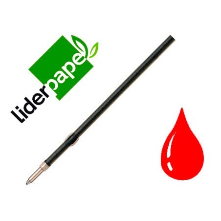 RECAMBIO BOLIGRAFO LIDERPAPEL GUMMY TOUCH RETRACTIL 1,0 MM TINTA ROJA BOLSA DE 10 UNIDADES