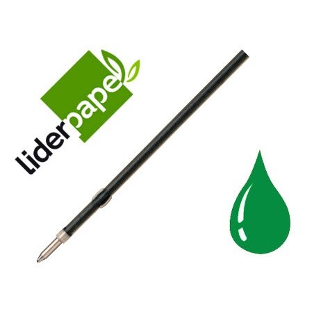 RECAMBIO BOLIGRAFO LIDERPAPEL GUMMY TOUCH RETRACTIL 1,0 MM TINTA VERDE BOLSA DE 10 UNIDADES