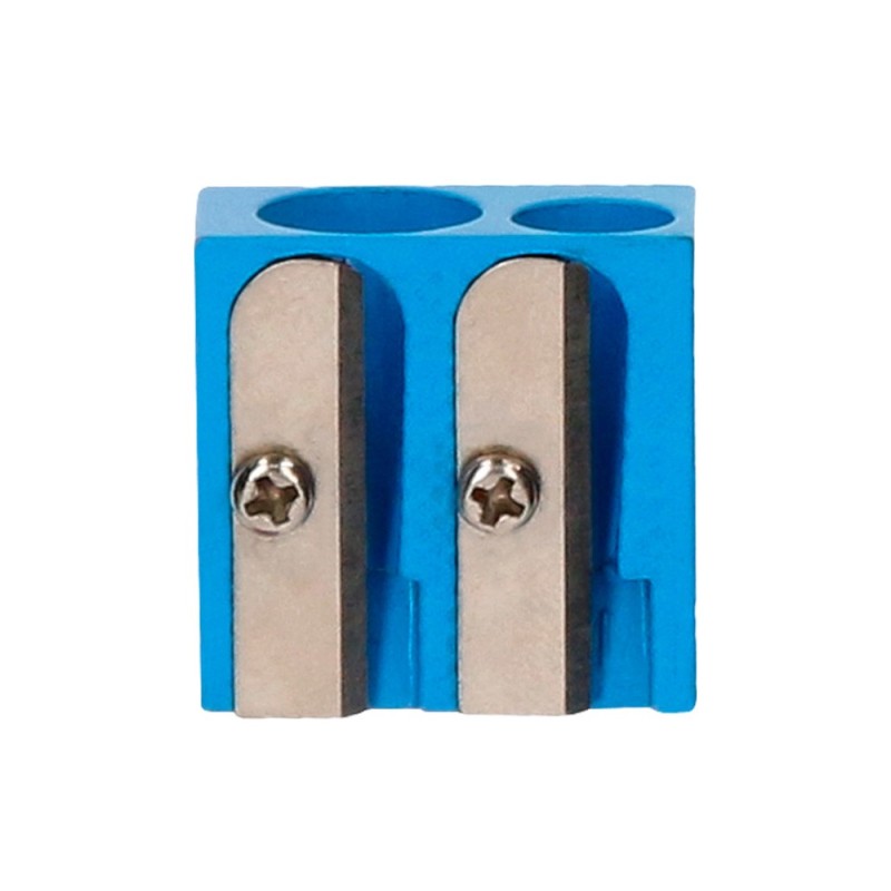 SACAPUNTAS LIDERPAPEL METALICO CUÑA 2 USOS COLOR AZUL